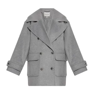 Munthe Jassen, Dames, Grijs, S, Wol, Vetch Oversize Jas