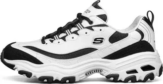 Skechers D lites Running Shoes White/Black 52675-WBK