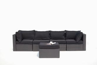 Concept Usine Conjunto modulares de jard&iacute;n de resina trenzada 5 plazas