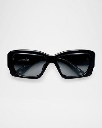 Jacquemus Croisière Rectangle Acetate Sunglasses