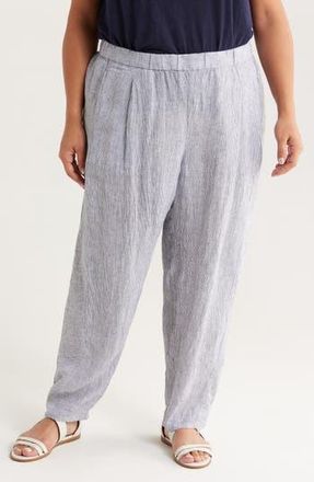 Eileen Fisher Stripe Organic Linen Lantern Pants in Ink at Nordstrom Rack, Size 3X