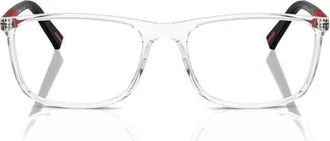Prada 57mm Rectangular Optical Glasses in Crystal at Nordstrom