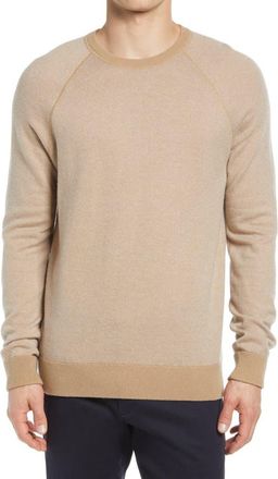 Vince Birds Eye Wool & Cashmere Pullover in New Camel/Pearl at Nordstrom, Size Large