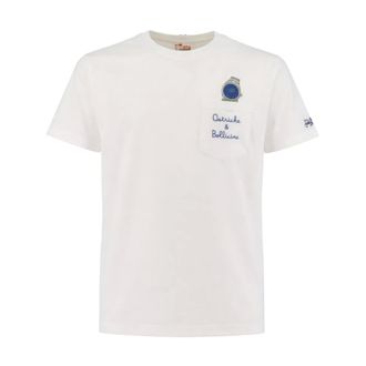 MC2 Saint Barth T-Shirts, male, White, Size: L Ostriche Bollicine Emb T-shirt