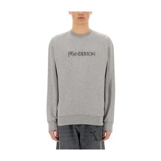 J.W.Anderson Sweatshirt met logoborduursel - Dames - Sweatshirts & Hoodies - Grijs - Maat: S Katoen