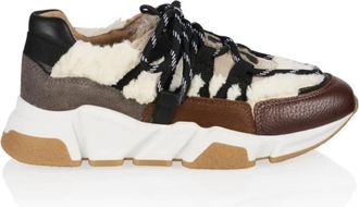 DWRS Dwrs - Teddy Leren Sneakers - Dames - Schoenen - Bruin - Maat: 37 EU Leer