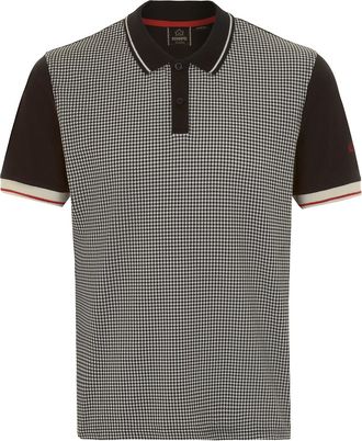 Merc of London Mens Polo Corona imprimé pied-de-Poule Shirt, Black (Black), XXL