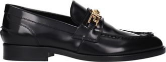 Versace Black Leather Slip-On Mens Loafers