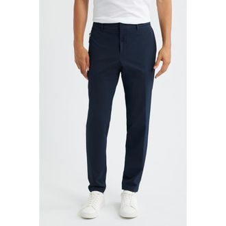 BOSS Genius Slim Fit Flat Front Twill Pants in Dark Blue at Nordstrom Rack, Size 40 X R
