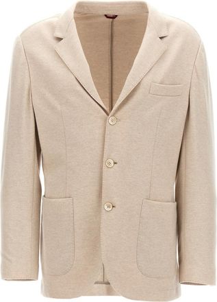 Brunello Cucinelli Beige Notched Lapel Blazer