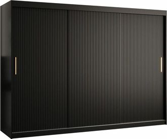 Mirjan24 Mobilier1 - Armario Elblaru 102, Negro, 200x250x62cm, Puertas De Armario: Correderas, N&uacute;mero De Estantes: 0