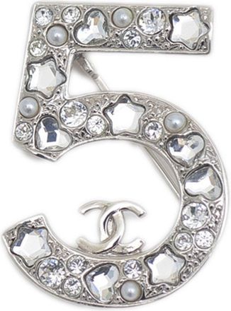 Chanel Metal Rhinestone Brooch (Pre-Owned)