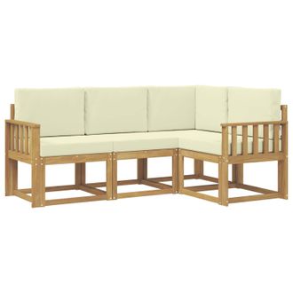vidaXL Conjunto De Sof&aacute;s De Exterior 4 Pcs Blanco Y Crema Vidaxl