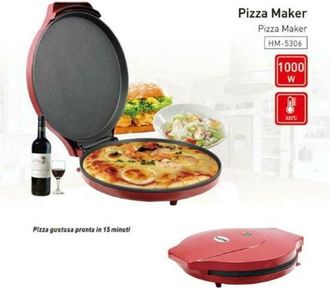Trade Shop Trade Shop - Piastra Elettrica Cuoci Pizza 850/1000watt Doppio Riscaldamento Cuoce In 15 Min