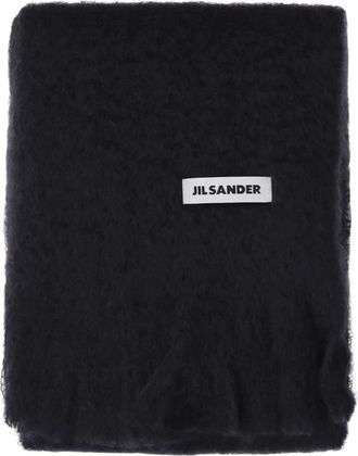 Jil Sander Accessoires, Dames, Zwart, ONE Size, Wol, Mohair-blend Sjaal