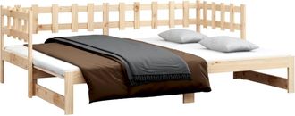vidaXL Sof&aacute; Cama Extra&iacute;ble Madera Maciza De Pino 2x(90x200) Cm Vidaxl