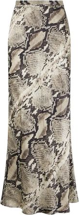 Roberto Cavalli Gonna in seta con stampa in pelle di serpente - Toni neutri