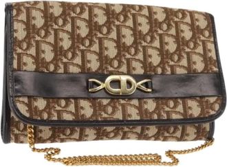Dior Pre-owned Shoulder Bags, female, Brown, Size: ONE SIZE Pre-owned Trotter Canvas Shoulder Bag