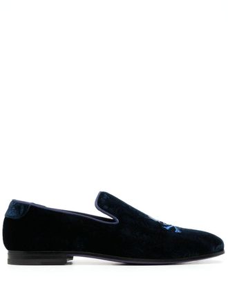 Philipp Plein Fluwelen loafers - Blauw
