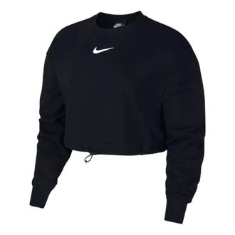 Nike (WMNS) Nike Sportswear Swoosh French Terry Crewneck Top Black CJ3767-010