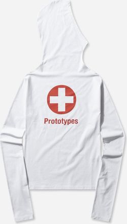 Prototypes Women s Swiss Cross Twisted Hoodie White