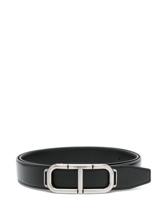Tom Ford Stadium T belt - men - Brass/Calf Leather/Calf Leather - 105 - Black