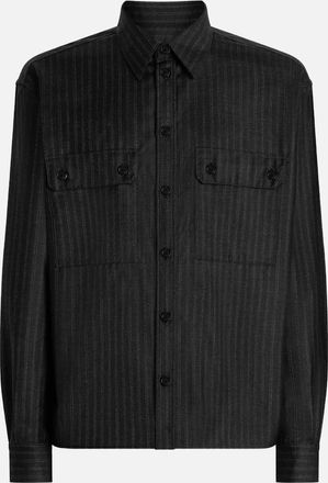 Dolce & Gabbana Mens Over Fit Pin Stripe Shirt Black - Size: Regular/38