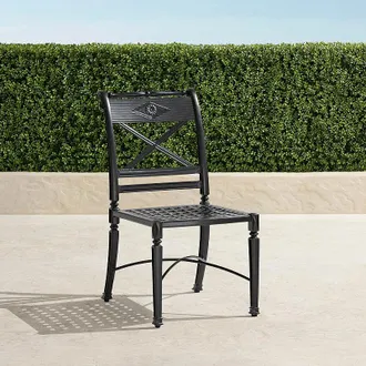 Frontgate Set of 2 Carlisle Dining Side Chairs in Onyx Aluminum - Frontgate