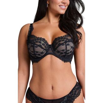 Hunkem&ouml;ller Daisy Non-Padded Underwired Bra in Caviar at Nordstrom, Size 38Ddd