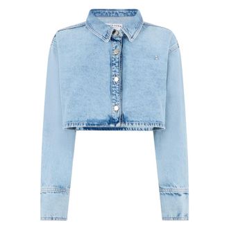 Icon Denim Los Angeles Cropped spijkerjas - Dames - Jassen - Blauw - Maat: S Katoen