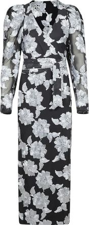 Rotate Bloemen Mesh Wrap Jurk - Dames - Casual kleedjes - Veelkleurig - S - Kleedjes