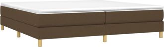 vidaXL Vidaxl - Cama Box Spring Con Colch&oacute;n Tela Marr&oacute;n Oscuro 200x200 Cm