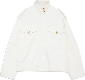 Anine Bing Audrey Jas Ivoor Oversized Button-Up - Dames - Zomerjassen - Beige - S - Katoen - Jassen