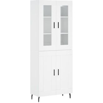 vidaXL Vidaxl - Aparador Alto Madera Contrachapada Blanco 69,5x34x180 Cm