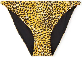 Ganni Orange Recycled Printed Twisted Bikini Briefs - Size 10/12 Elastane