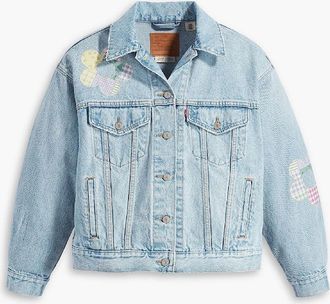 Levi's Womens Fresh As A Daisy Patchwork Trucker Denim Jacket - Blue - Size: 14