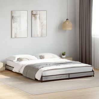 Berkfield Home Bed Frame without Mattress Grey Sonoma 120x200 cm | Size: Small Double
