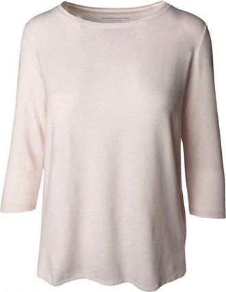 Majestic Filatures Womens Semi Relaxed 3/4 Sleeve Boatneck Top In Cream