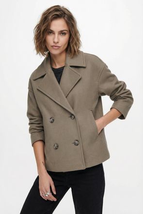 Only Kurzjacke ONLY ONLMALIKA LIFE JACKET OTW, Damen, Gr. XL, chocolate chip detail:melange, Web, Obermaterial: 100% Polyester, meliert, h&uuml;ftbedeckend, tie