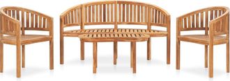 vidaXL Juego De Muebles De Jard&iacute;n 4 Piezas Madera Maciza De Teca Vidaxl