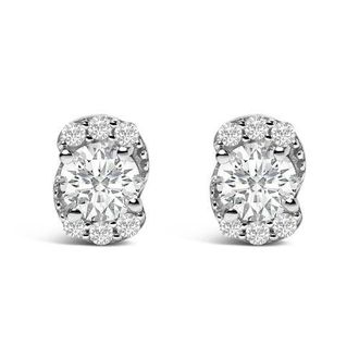 House of Brilliance Sterling Silver 5/8 Cttw Lab Grown Diamond Oval Cluster Stud Earrings at Nordstrom