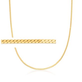 Ross-Simons 2mm 14kt Yellow Gold Serpentine-Chain Necklace