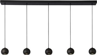 Searchlight Searchlight Eindhoven Sospensione a barra nera opaca a 5 luci