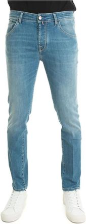 Jacob Cohen Slim Fit Denim Jeans met Jewel Button - Heren - Slim Fit Jeans - Blauw - W35 - Denim - Jeans