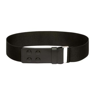 Max Mara Belts, female, Black, Size: S Elasticated Ribbon and Leather Belt