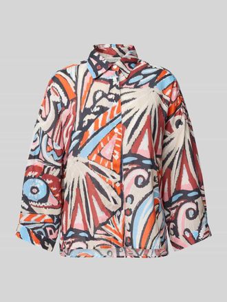 Christian Berg Relaxed Fit Hemdbluse mit 3/4-Arm in Dunkelrot, Gr&ouml;&szlig;e 40