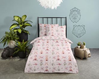 Good Morning Kinderbettwäsche »Boho« 2 Stk. tlg. 100% Baumwolle, 135x200, Reissverschluss, Wende, Kind, Mädchen, pastell