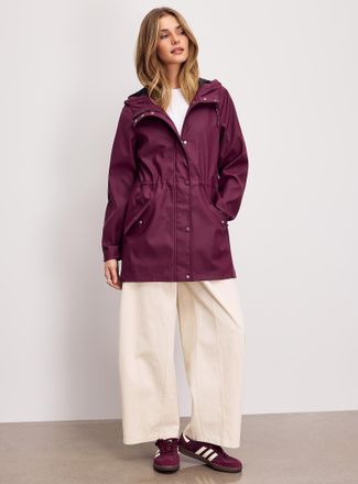 Vero Moda Womens Adjustable-waist coated raincoat