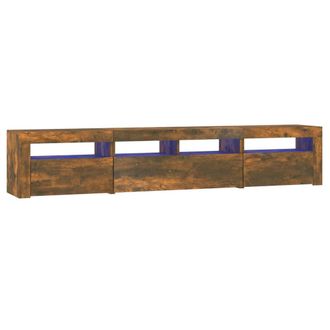vidaXL Mueble De Tv Con Luces Led Color Roble Ahumado 210x35x40 Cm Vidaxl