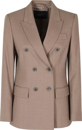 Seventy Mud Double-Breasted Padded Shoulders Wool-Blend Jacket